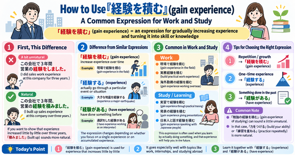 How to Use 「経験を積む」: A Common Japanese Expression for Work and Study