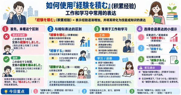 「経験を積む」怎么用？工作和学习中经常出现的日语表达