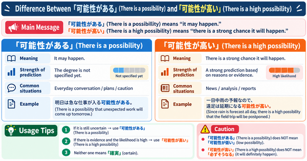 「可能性が高い」vs.「可能性がある」: Understanding Possibility and Likelihood in Japanese