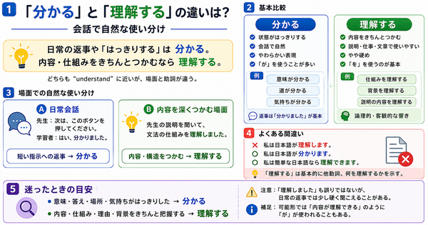 「分かる」と「理解する」の違いは？会話で自然な使い分け
