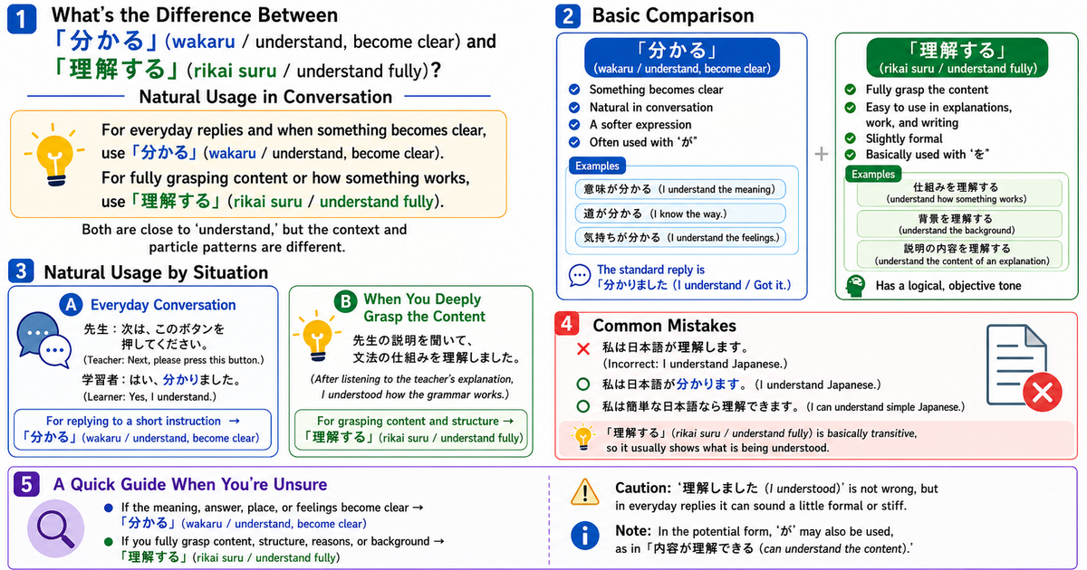 分かる vs. 理解する: What’s the Difference? How to Use Them Naturally in Conversation