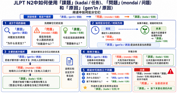 JLPT N2必掌握：「課題・問題・原因」怎么区分？读懂文章逻辑的关键