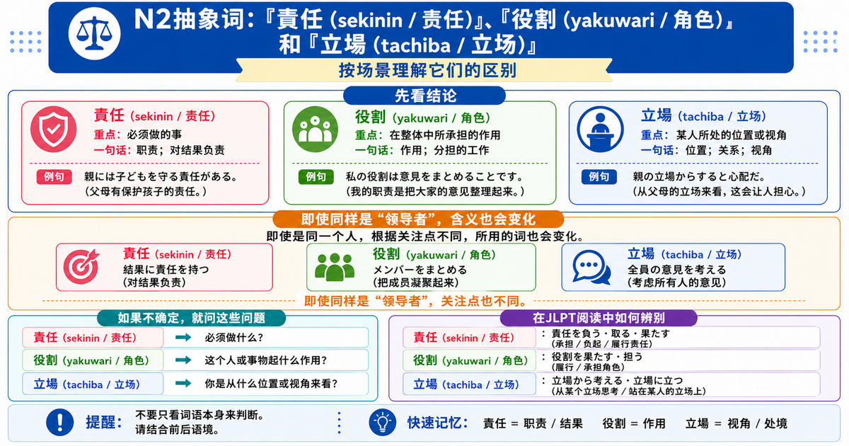 N2頻出「判断・評価・意見」の違いを整理｜読解で迷わない使い分け