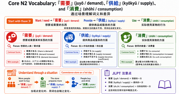 JLPT N2常见词汇「需要・供給・消費」：从具体场景掌握区别和用法