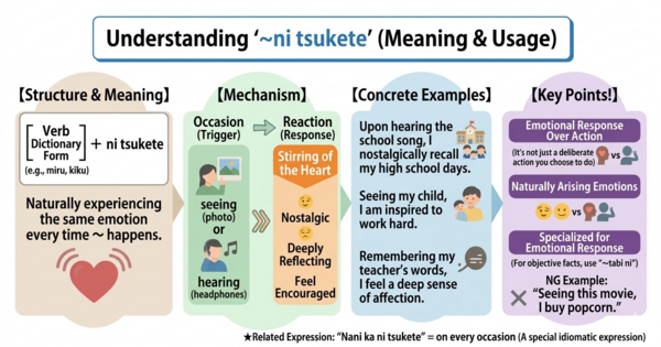 How to Use “ni tsukete” | A Grammar Pattern for Feelings That Return Again and Again