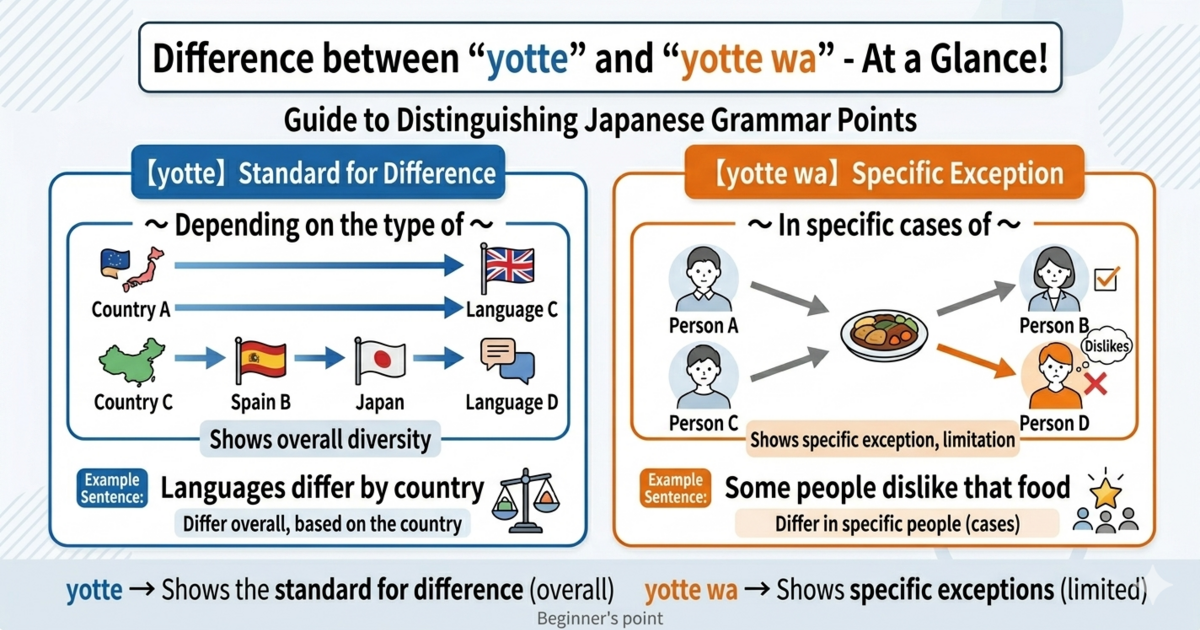 “Niyotte” vs. “Niyotte wa”: How to Understand General Differences and Exceptional Cases in Japanese