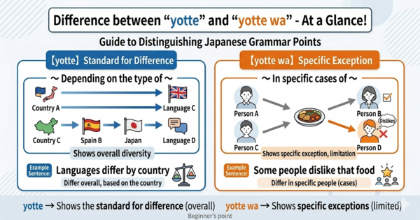 “Niyotte” vs. “Niyotte wa”: How to Understand General Differences and Exceptional Cases in Japanese