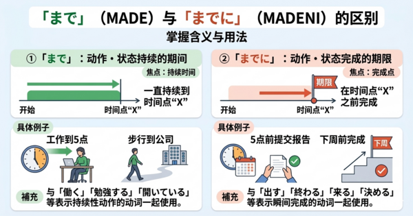  日语「まで」和「までに」有什么区别？