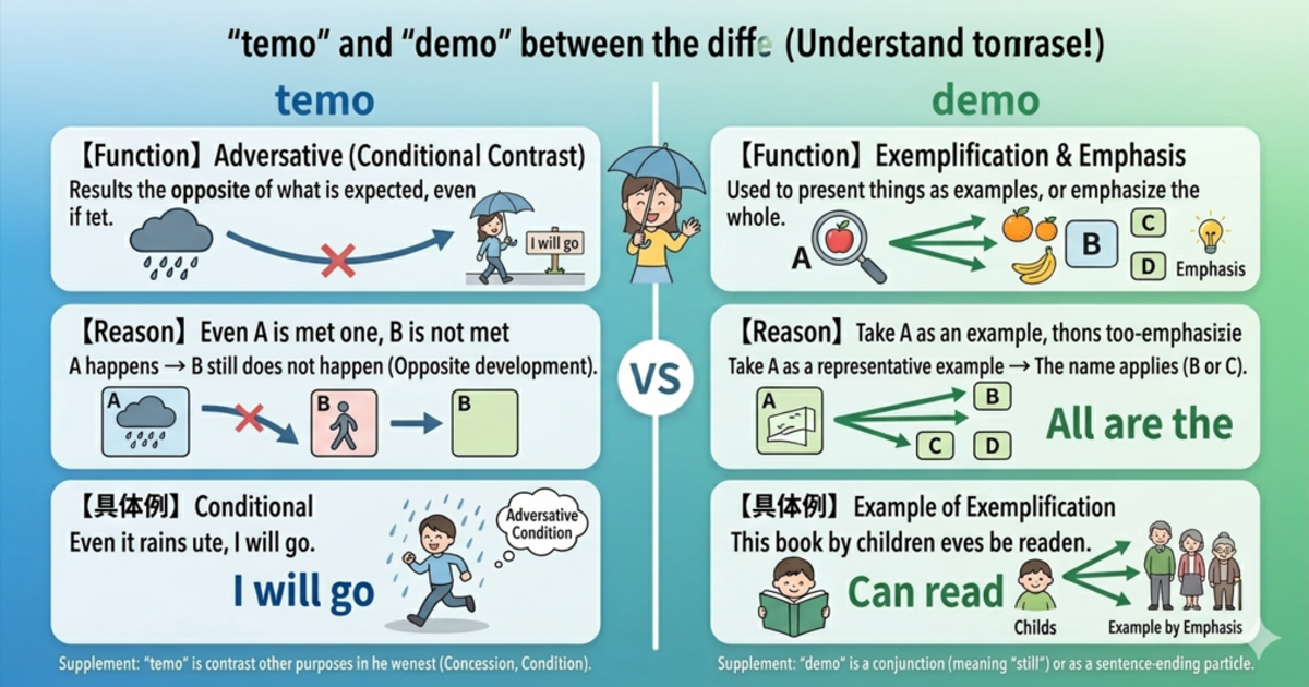 What’s the Difference Between “temo” and “demo”? A Clear Guide to Two Similar-Looking Japanese Expressions