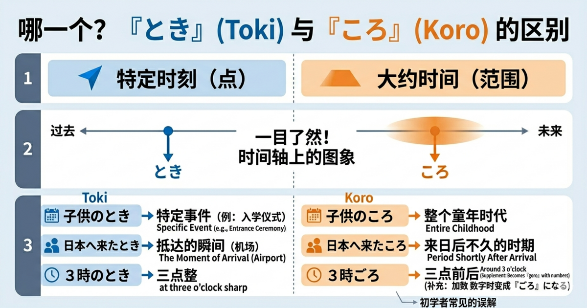 「とき」和「ころ」有什么区别？用例句弄懂日语时间表达的用法差别