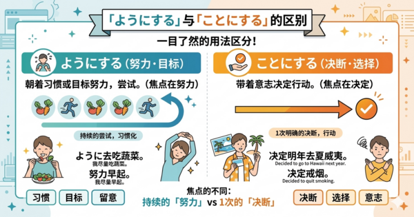 「ようにする」和「ことにする」的区别